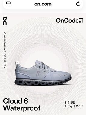 On cloud cloud6 waterproof size 8.5M or 10w